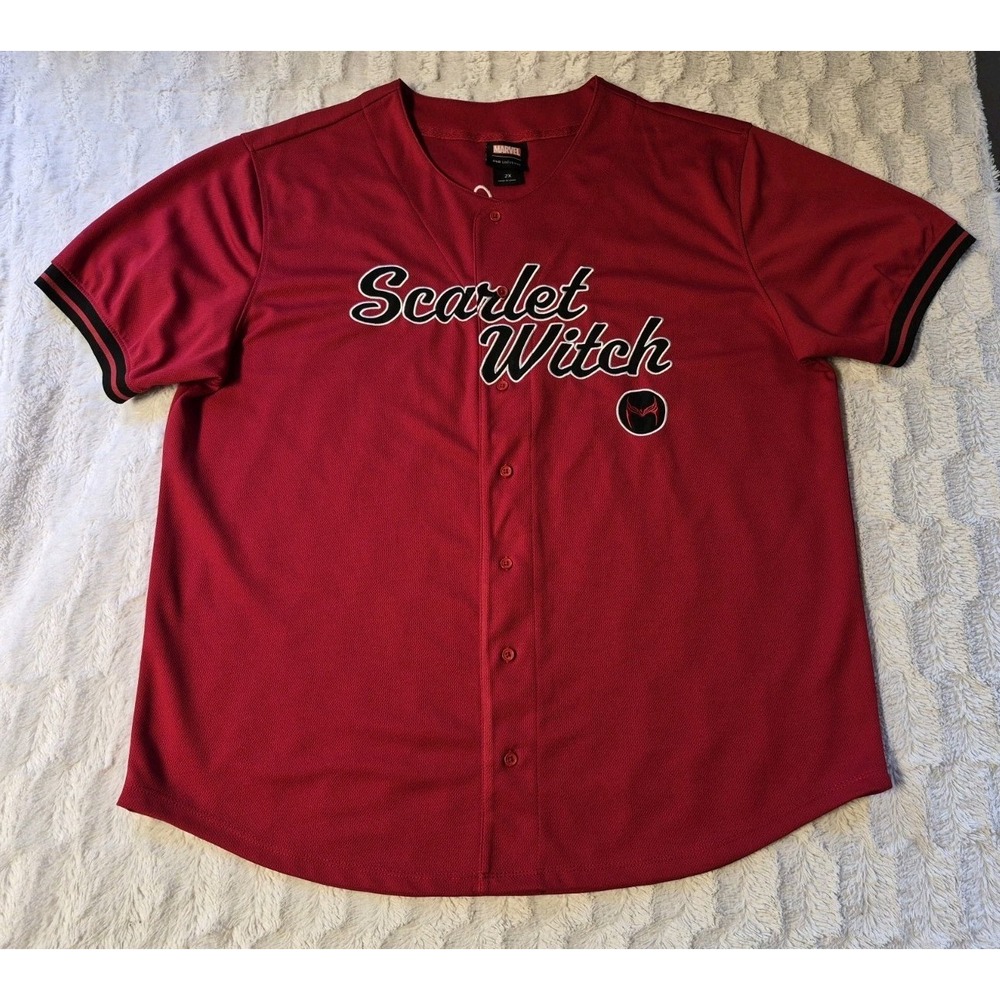 Box Lunch Marvel Scarlet Witch Baseball Jersey Adult 2XL Wanda Vision Maximoff